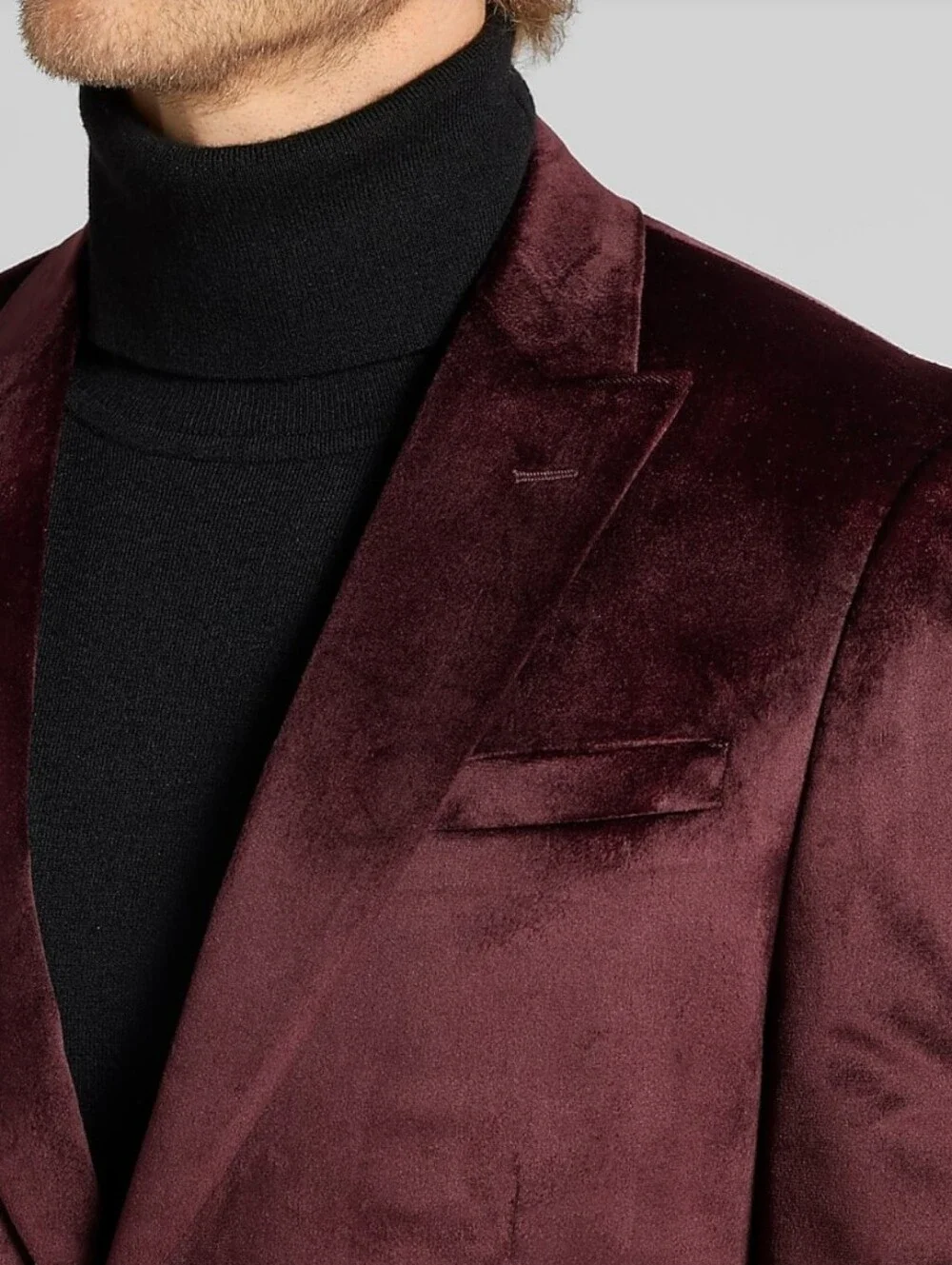 Egara Men's Warehouse Velvet Dinner Jacket Size 40R Skinny Fit Dark Wine NWT